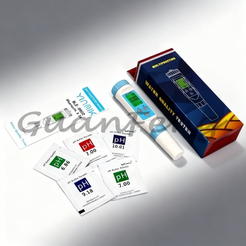 Ph Meter Digital Water Tester - เครื่องวัดคุณภาพน้ำแบบดิจิทัลที่สามารถวัดค่าได้หลายพารามิเตอร์ในเครื่องเดียว รวมถึงค่า pH, EC และอุณหภูมิ เหมาะสำหรับใช้ในระบบปลูกพืชไร้ดินและตู้ปลา