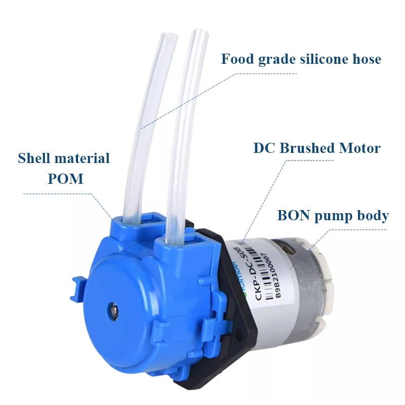 Mini Peristaltic Pump 12V - ปั๊มสูบจ่ายสารเคมีแบบเพอริสตัลติก 12V แบบดูดเองได้ ปรับทิศทางการไหลได้