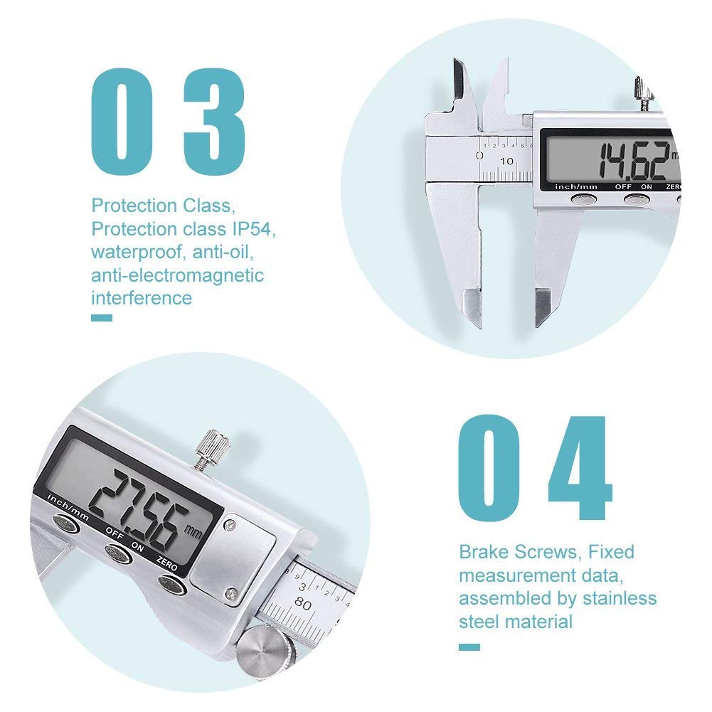 เครื่องมือวัดโลหะดิจิตอลคาลิเป - Digital Caliper 150Mm Stainless Steel บทวิจารณ์และราคา